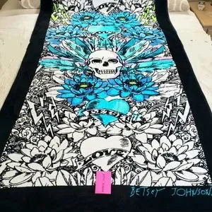 Betsey johnson skull beach towel sale
